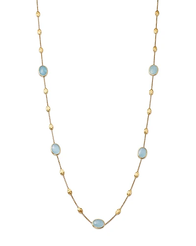 Marco Bicego 18K Yellow Gold Siviglia Aquamarine Beaded Strand Necklace, 36L