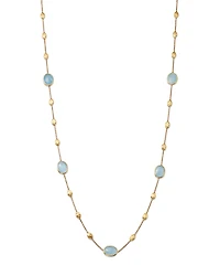 Marco Bicego 18K Yellow Gold Siviglia Aquamarine Beaded Strand Necklace, 36L