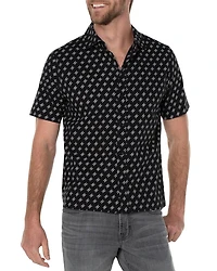 Garment Dyed Short Sleeve Printed Shirt