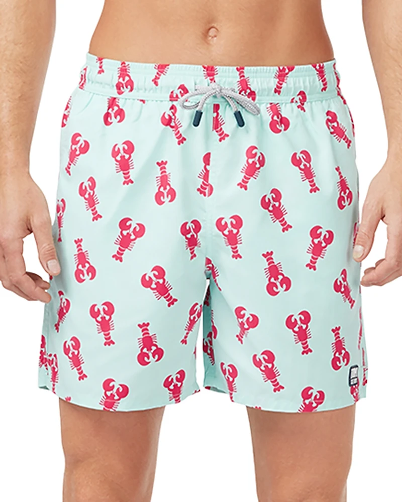 Tom & Teddy Lobster Print 6 Swim Trunks