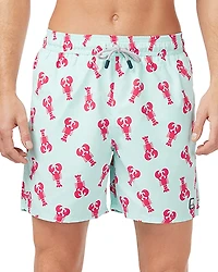 Tom & Teddy Lobster Print 6 Swim Trunks