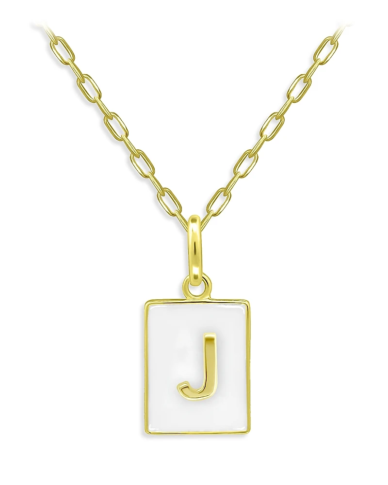 Aqua Rectangle Initial Pendant