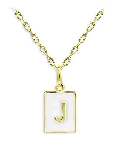 Aqua Rectangle Initial Pendant