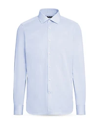 Micro Striped Trecapi Tailored Fit Long Sleeve Shirt Brand Name