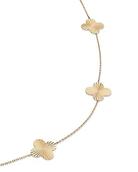 14K Yellow Gold Flower Statement Necklace, 27"