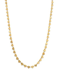 14K Yellow Gold Heart Collar Necklace, 16.25"