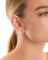 14K Yellow Gold Small Polished Huggie Hoop Earrings