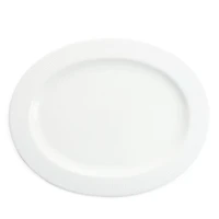 Amanda White Embossed Oval Platter, 14"