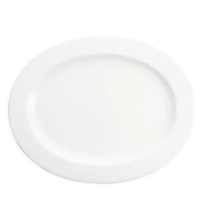 Fortessa Amanda White Embossed Oval Platter, 14