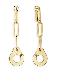 18K Yellow Gold Menottes Link Drop Earrings