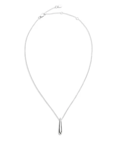 Sterling Silver Teardrop Pendant Necklace, 15"-18"