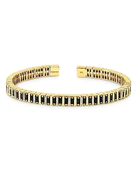 Suzanne Kalan 18K Yellow Gold Inlay Black Sapphire Cuff Bracelet