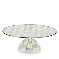 Sterling Check Enamel Pedestal Platter