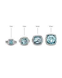 Petite Albion® Ring Sterling Silver with Gemstone and Diamonds, 7mm