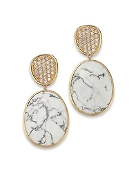 Marco Bicego 18K Yellow Gold Lunaria Howlite & Diamond Drop Earrings - Exclusive