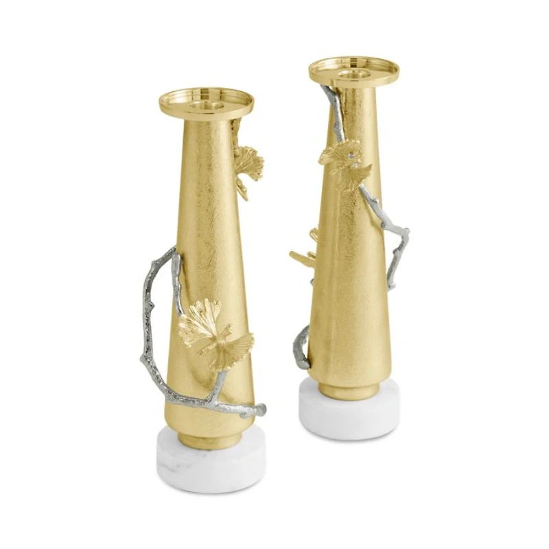 Butterfly Ginkgo Luxe Candleholders, Set of 2 - Exclusive