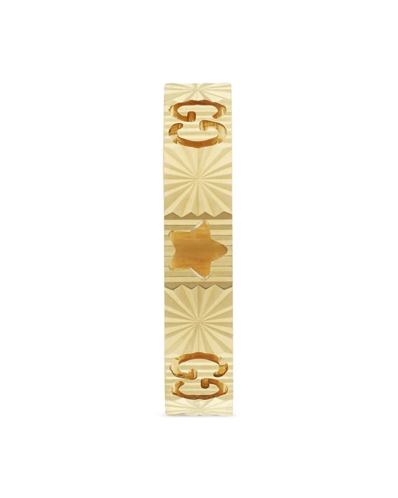 18K Gold Icon Star & Double G Band Ring
