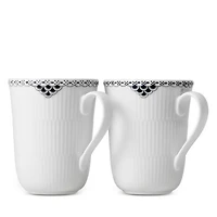 Black Lace Mug, Set of 2