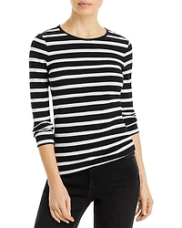 Cotton Long Sleeve Striped Tee