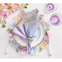 Flutter Napkin Ring in Lilac & Periwinkle, Set of 4 in a Gift Box