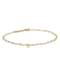 14K Yellow Gold Diamond Dangle Oval Link Bracelet