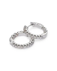 Diamond Inside Out Hoop Earring in 14K White Gold, 1.20 tcw