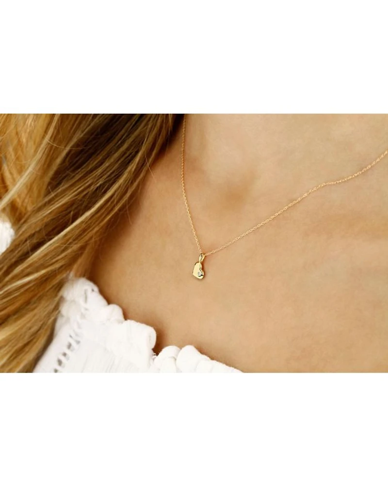 14K Yellow Gold Heart Pendant Necklace, 18" - Exclusive
