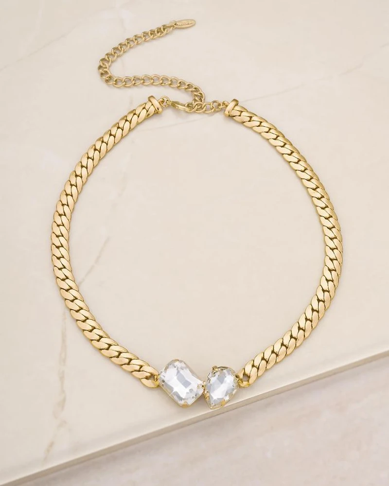 Crystal Gem Pendant Necklace, 15"