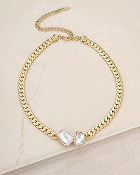 Crystal Gem Pendant Necklace, 15"