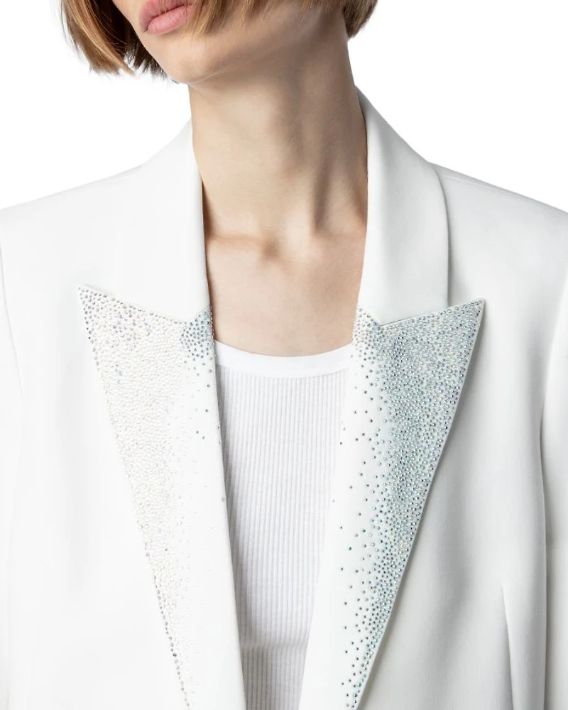 Visit Rhinestone Lapel Blazer