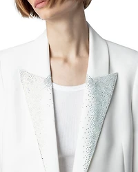 Visit Rhinestone Lapel Blazer