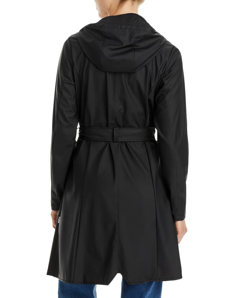 Curve Hooded Belted Waterproof Jacket