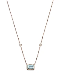Bloomingdale's Fine Collection Aquamarine & Diamond Pendant Necklace