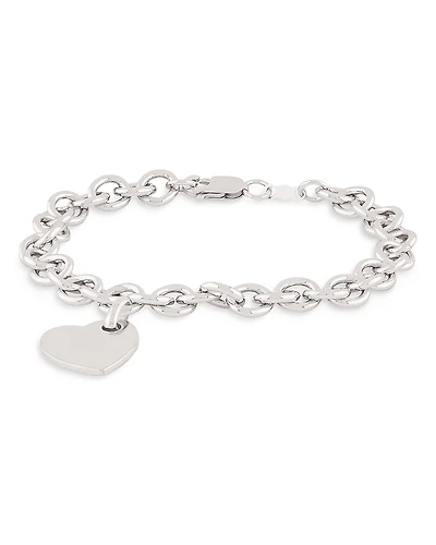 Bloomingdale's Fine Collection Sterling Silver Heart Tag Bracelet