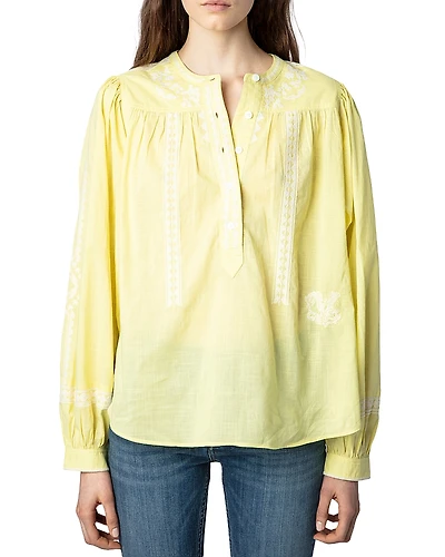 Zadig & Voltaire Tigy Embroidered Cotton Blouse
