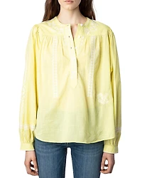 Zadig & Voltaire Tigy Embroidered Cotton Blouse