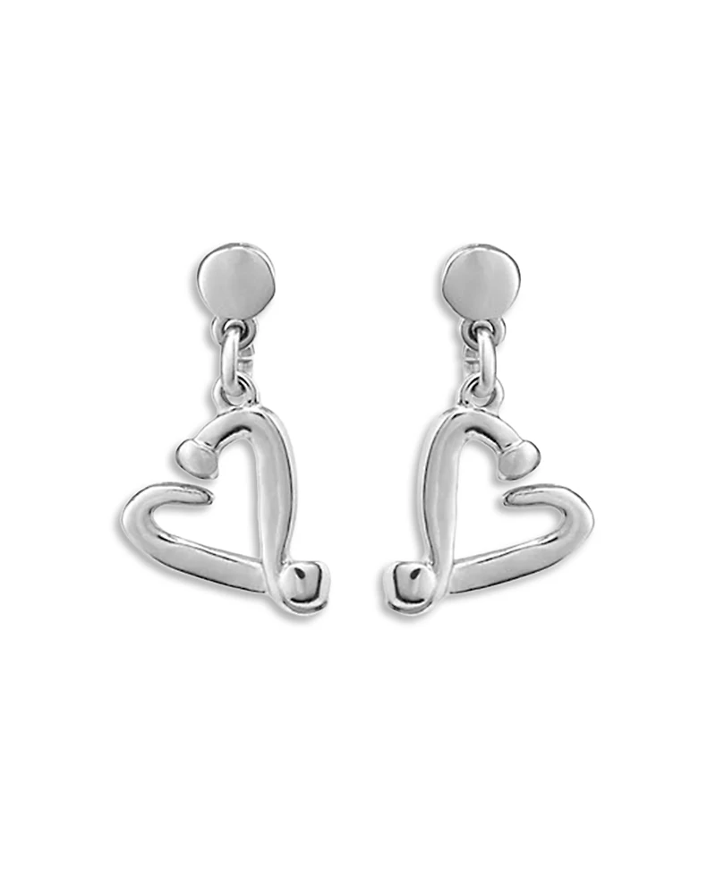 UNOde50 Sterling Silver-Plated Nailed Heart Shaped Earrings