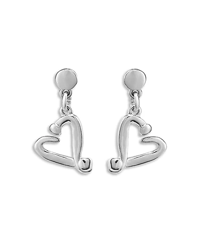 UNOde50 Sterling Silver-Plated Nailed Heart Shaped Earrings