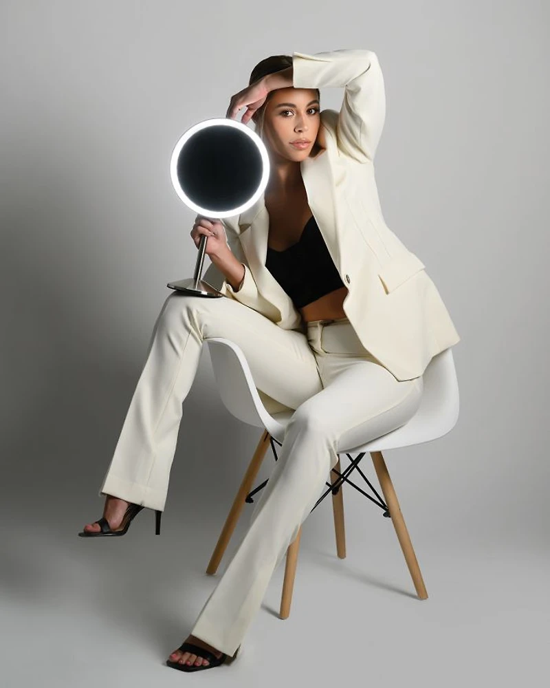 Round Rechargeable Makeup Mirror 5x Magnification