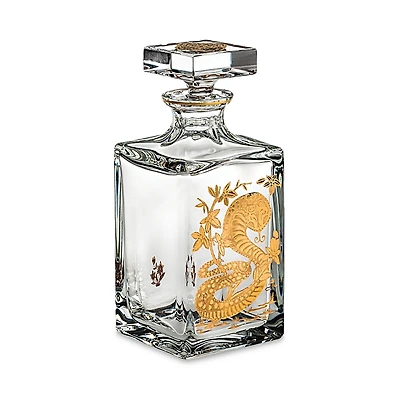 Vista Alegre Golden Whisky Decanter with Gold Snake