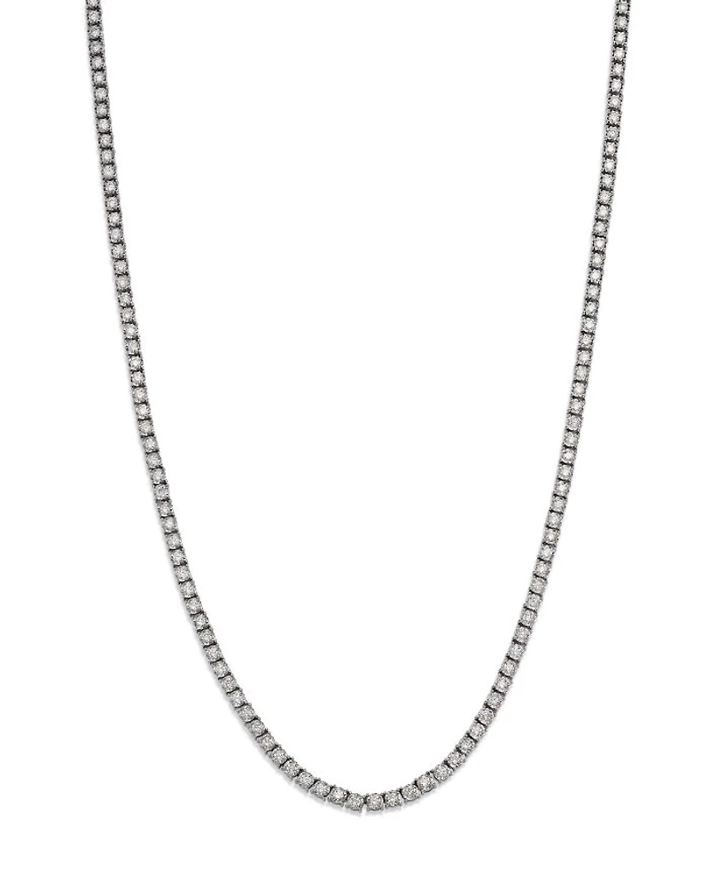 Diamond Classic Tennis Necklaces 14K White Gold, 3.0-7.0 tcw