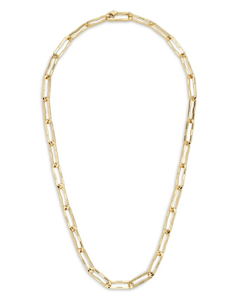 18K Yellow Gold Link to Love Large Square Link Chain Necklace, 19.6"