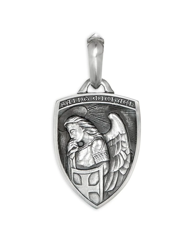 Men's St. Michael Amulet in Sterling Silver, 26mm