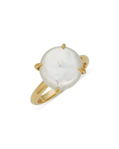 Dot Dot Dot Cultured Freshwater Coin Pearl Ring in 18K Gold Plated
