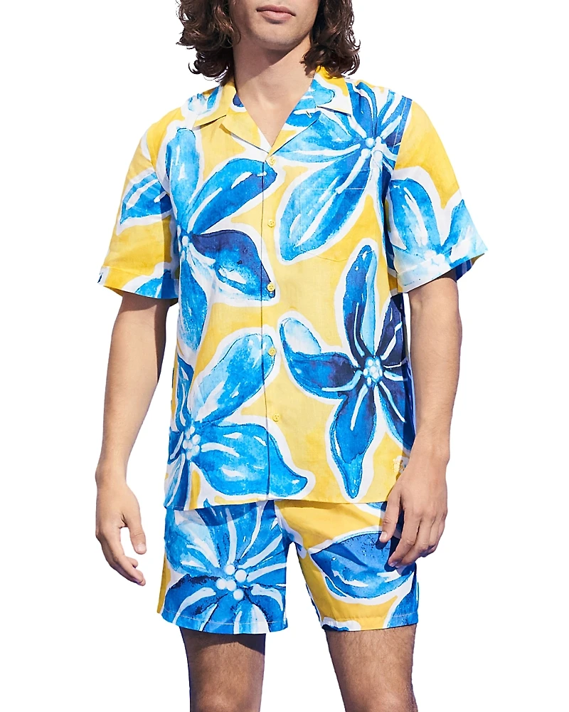 Vilebrequin Chelly Macro Raiatea Regular Fit Button Down Camp Shirt