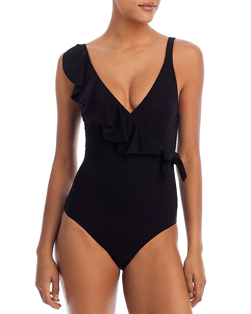 Profile by Gottex Ruffle Wrap Front Tummy Control One Piece Swimsuit