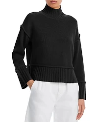 Aqua 100% Cashmere Boxy Mock Neck Sweater - Exclusive