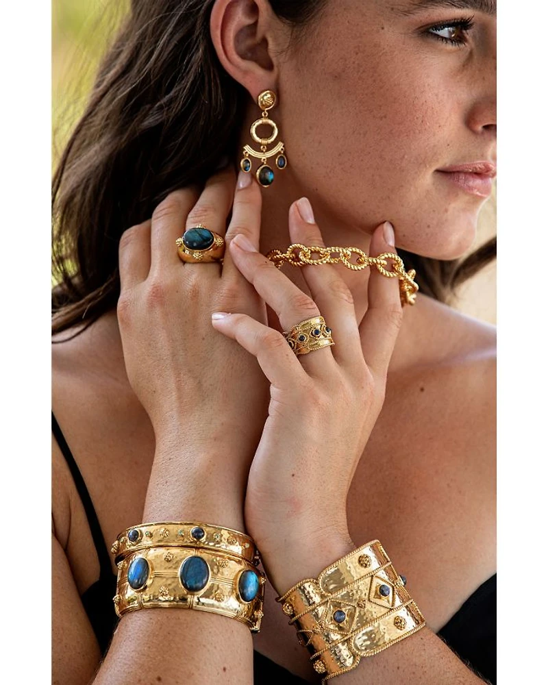 Cleopatra Oval Labradorite Ring