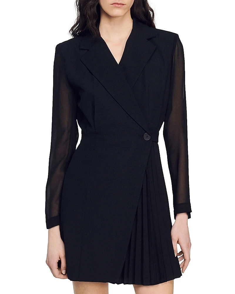 Sandro Lilela Contrast Sleeve Dress