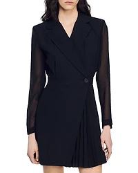Sandro Lilela Contrast Sleeve Dress